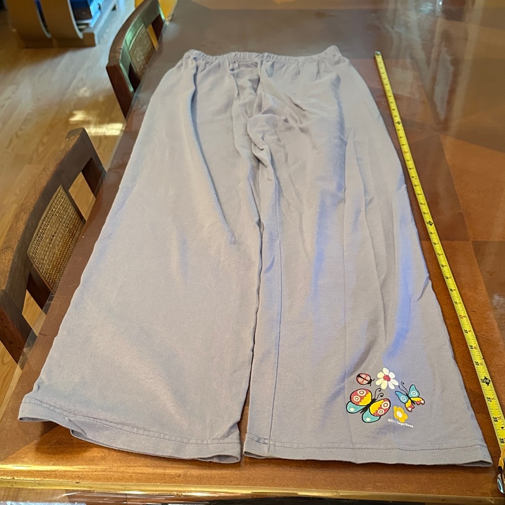 Target violet Pajama  Pants with Colorful Butterfly Embroidery